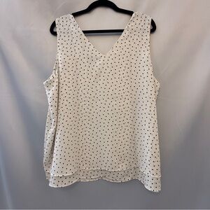 Ann Taylor White and Black Sleeveless Blouse